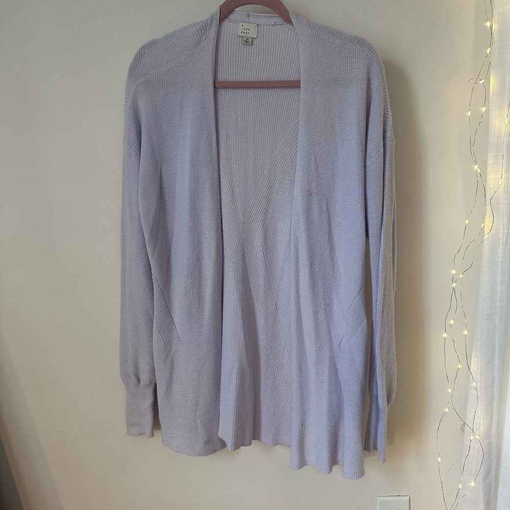 a new day Light Purple Open Cardigan